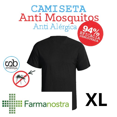 Camiseta antimosquitos stingbye camiseta manga corta  | talla xl | color negro